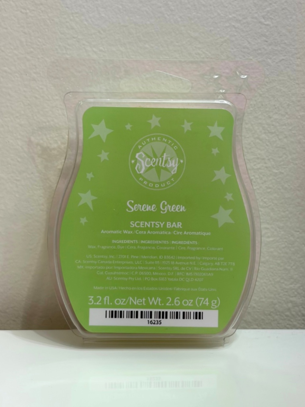 Scentsy Serene Green Wax Bar